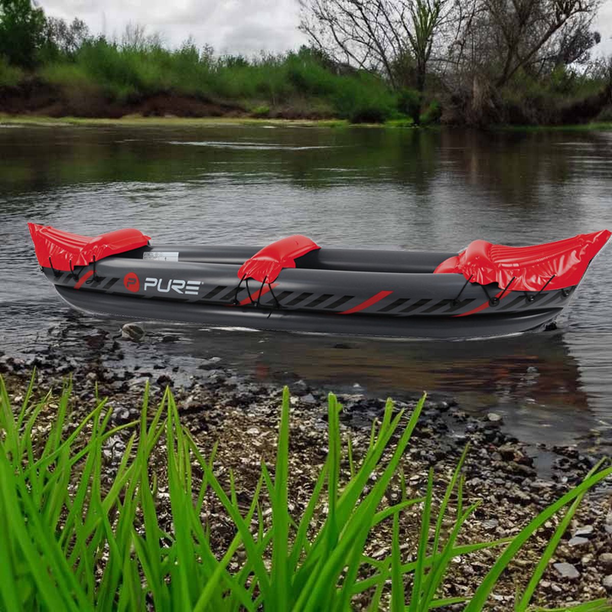 Pure4Fun - Xplorer - Opblaasbare Kajak - Voor 2 personen - Inclusief Peddel -Kayak