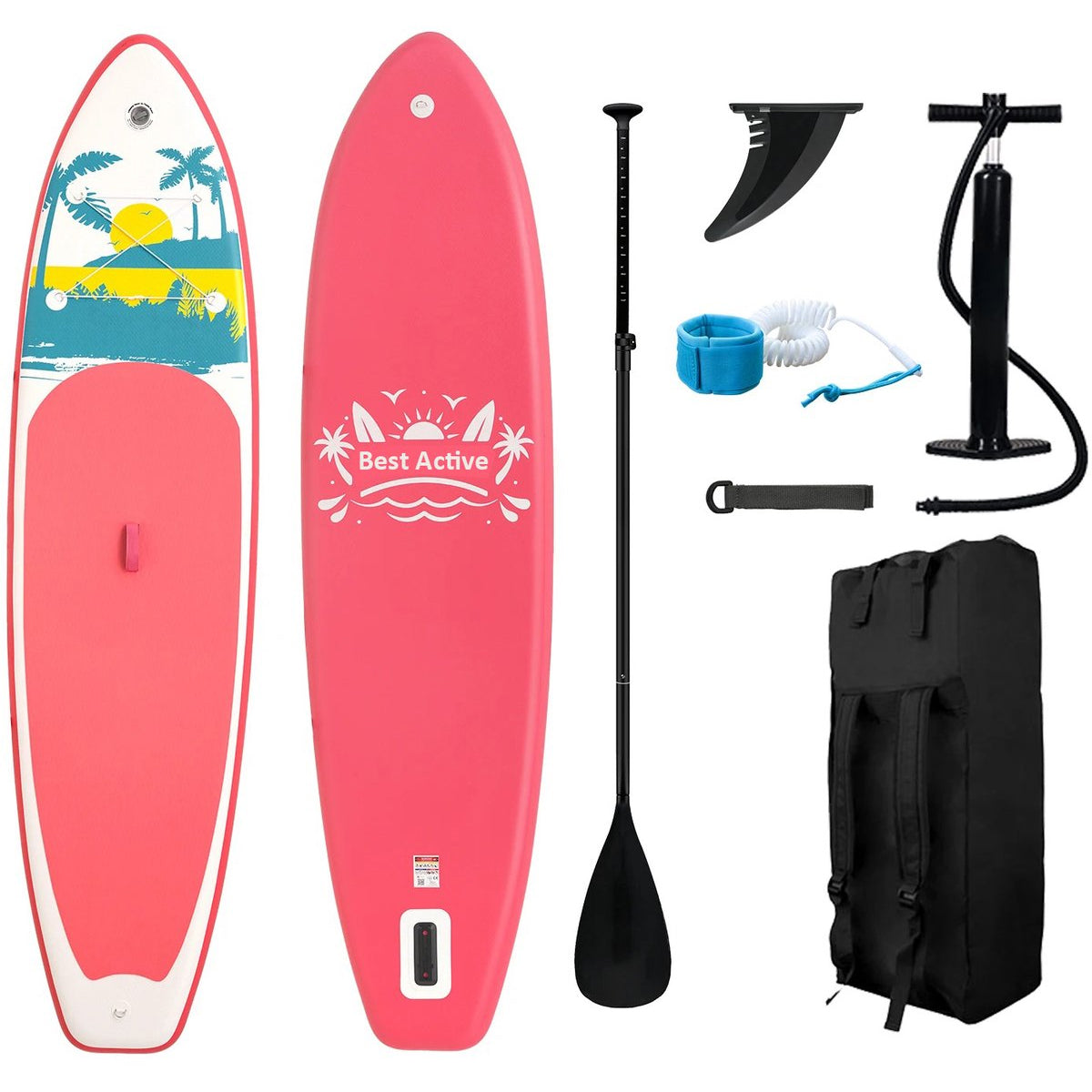 Best Active SUP Board XXL - Opblaasbaar Paddle Board - 335x84x15 cm - Roze - SUP Boards