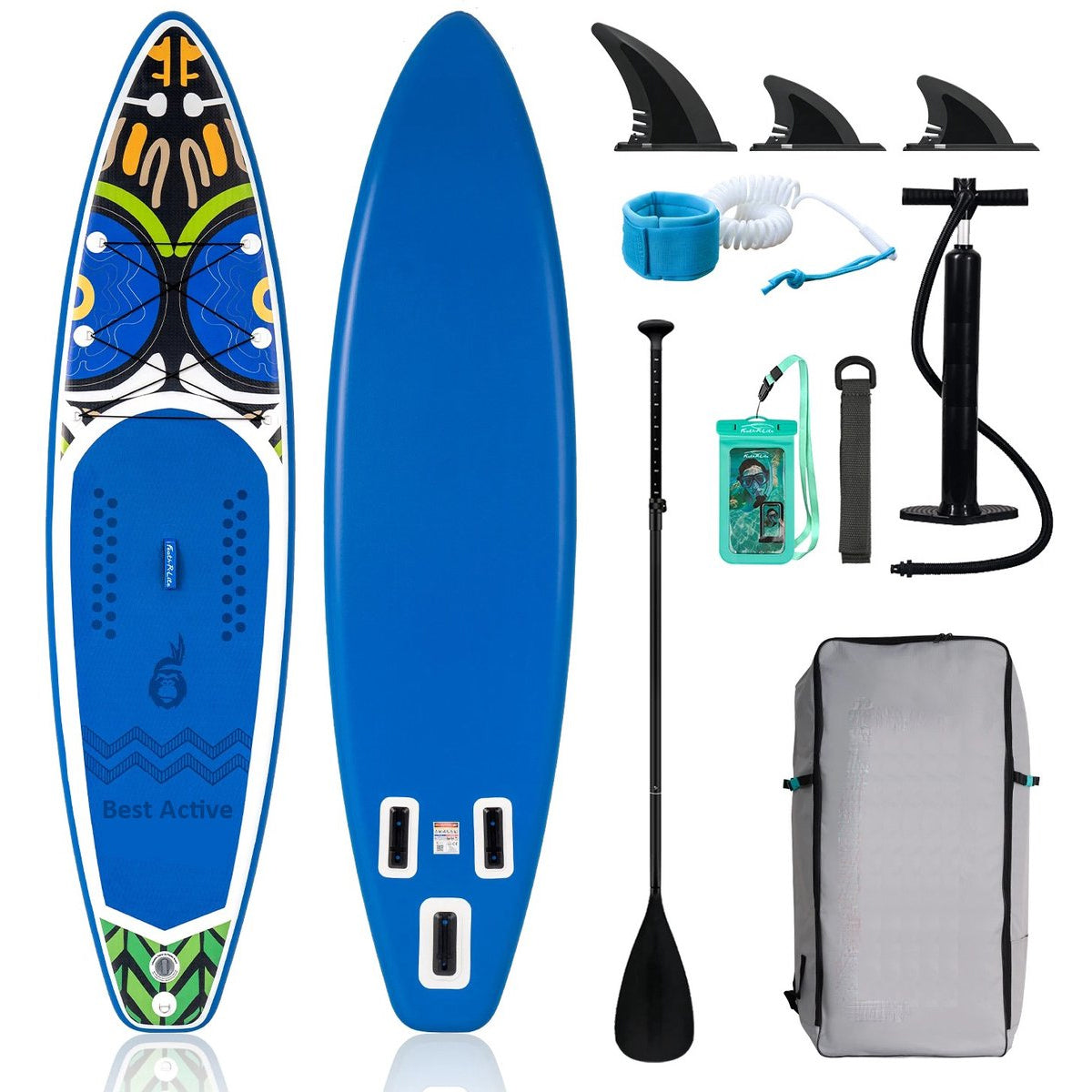 Best Active SUP Board - Opblaasbaar Paddle Board - 350x84x15 cm - Donkerblauw - SUP Boards