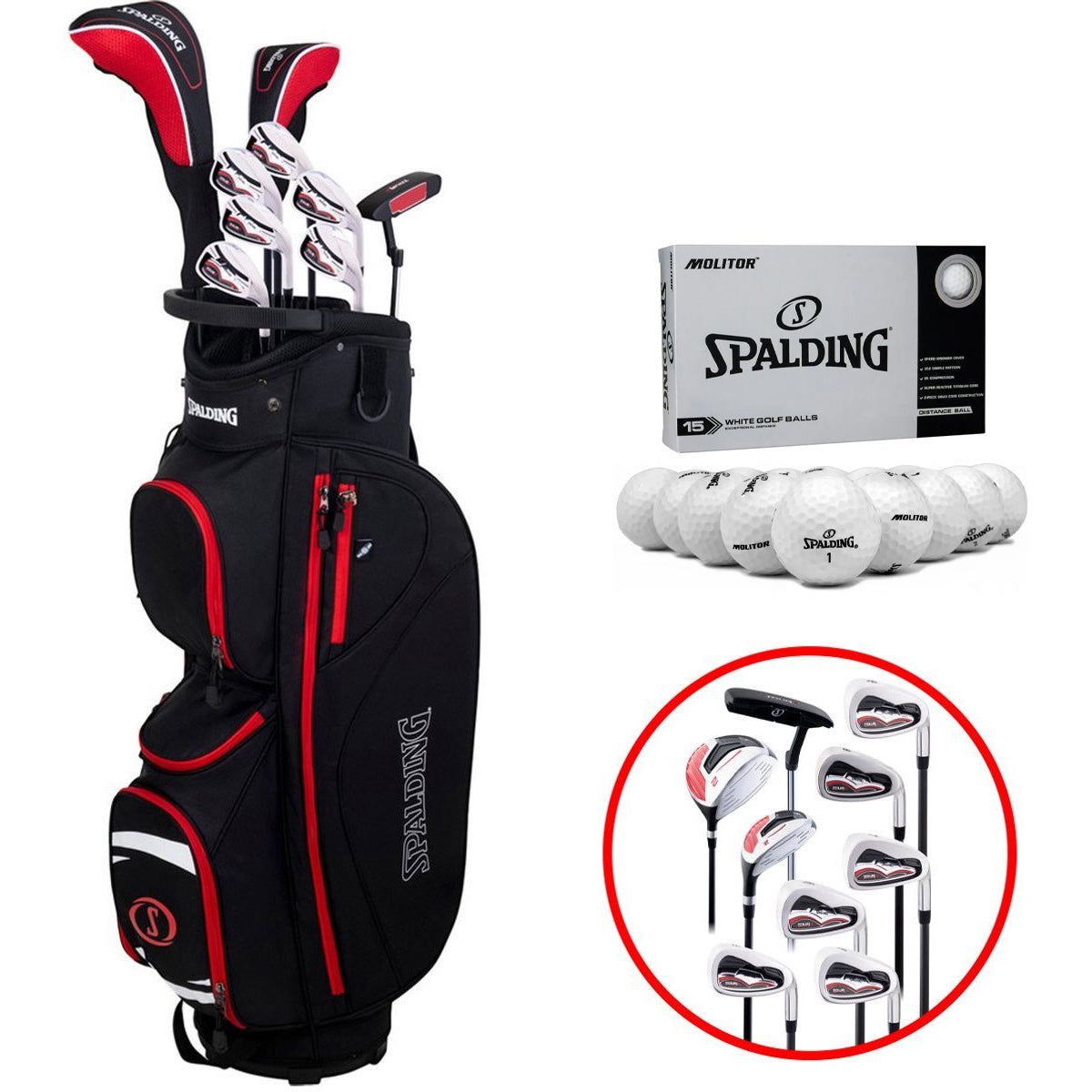 Spalding Tour 2 - 12-Delige Golfset Heren - Graphite Shafts - Rechtshandig - Inclusief 15 Golfballen