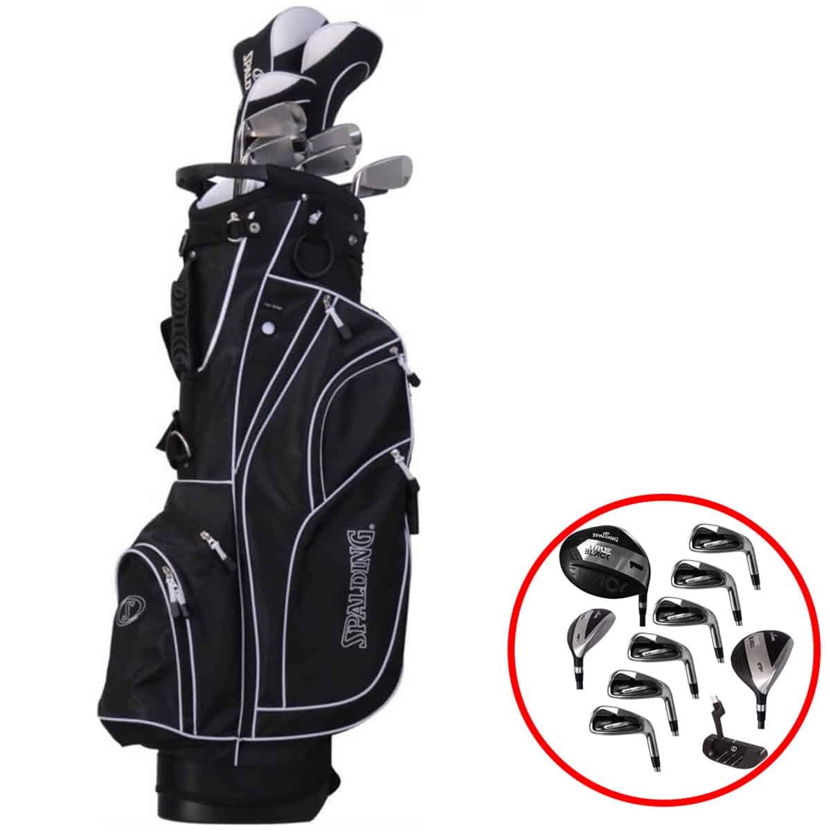 Spalding True Black 14-Delige Golfset +1 Inch (graphite shaft) - Zwart