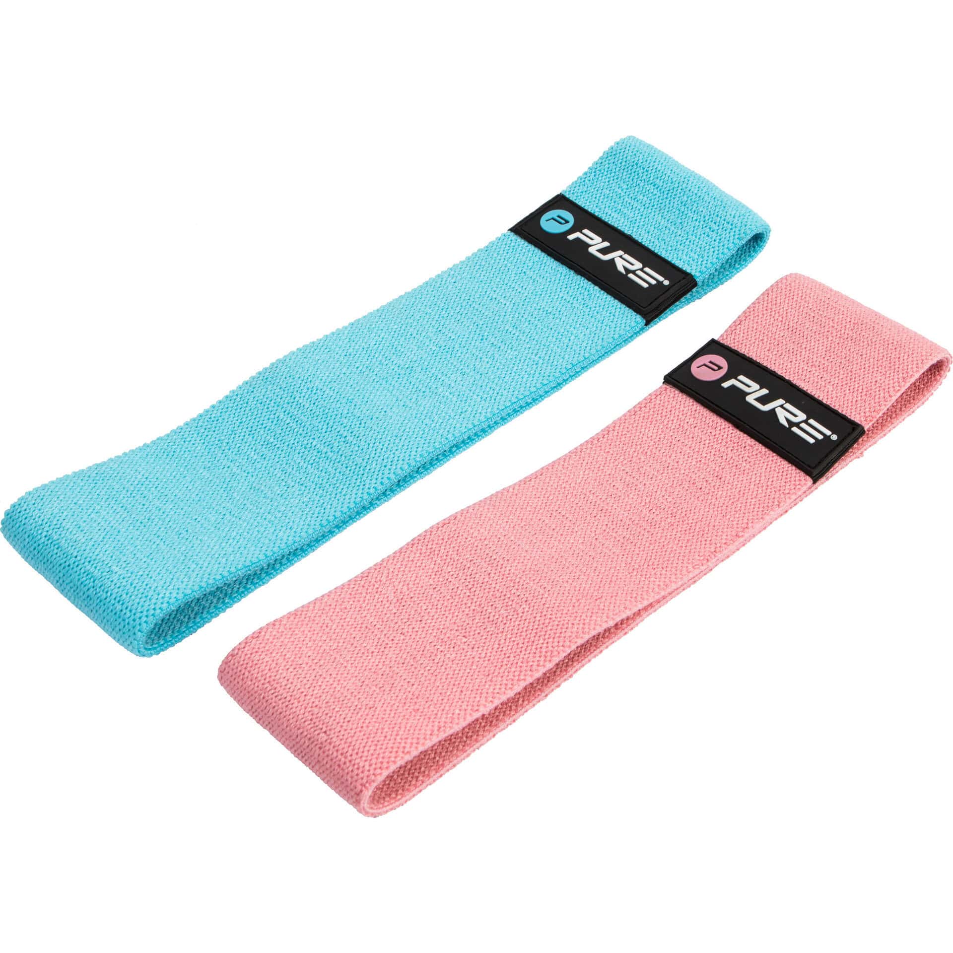 Pure2Improve Yoga Weerstandsbanden - 20 kg - Set van 2 - Blauw/Roze