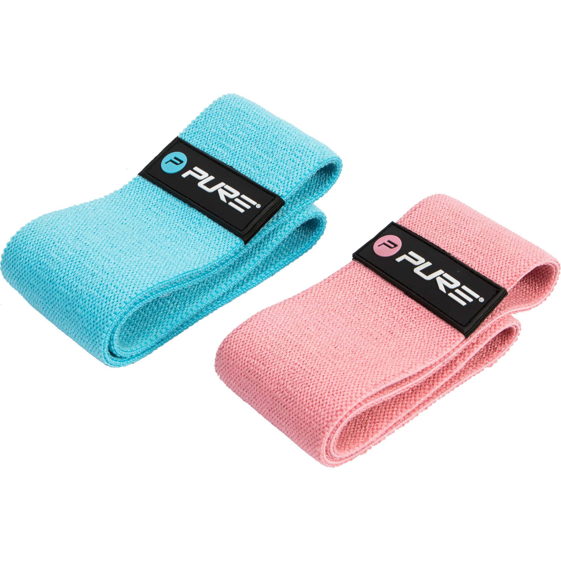 Pure2Improve Yoga Weerstandsbanden - 20 kg - Set van 2 - Blauw/Roze
