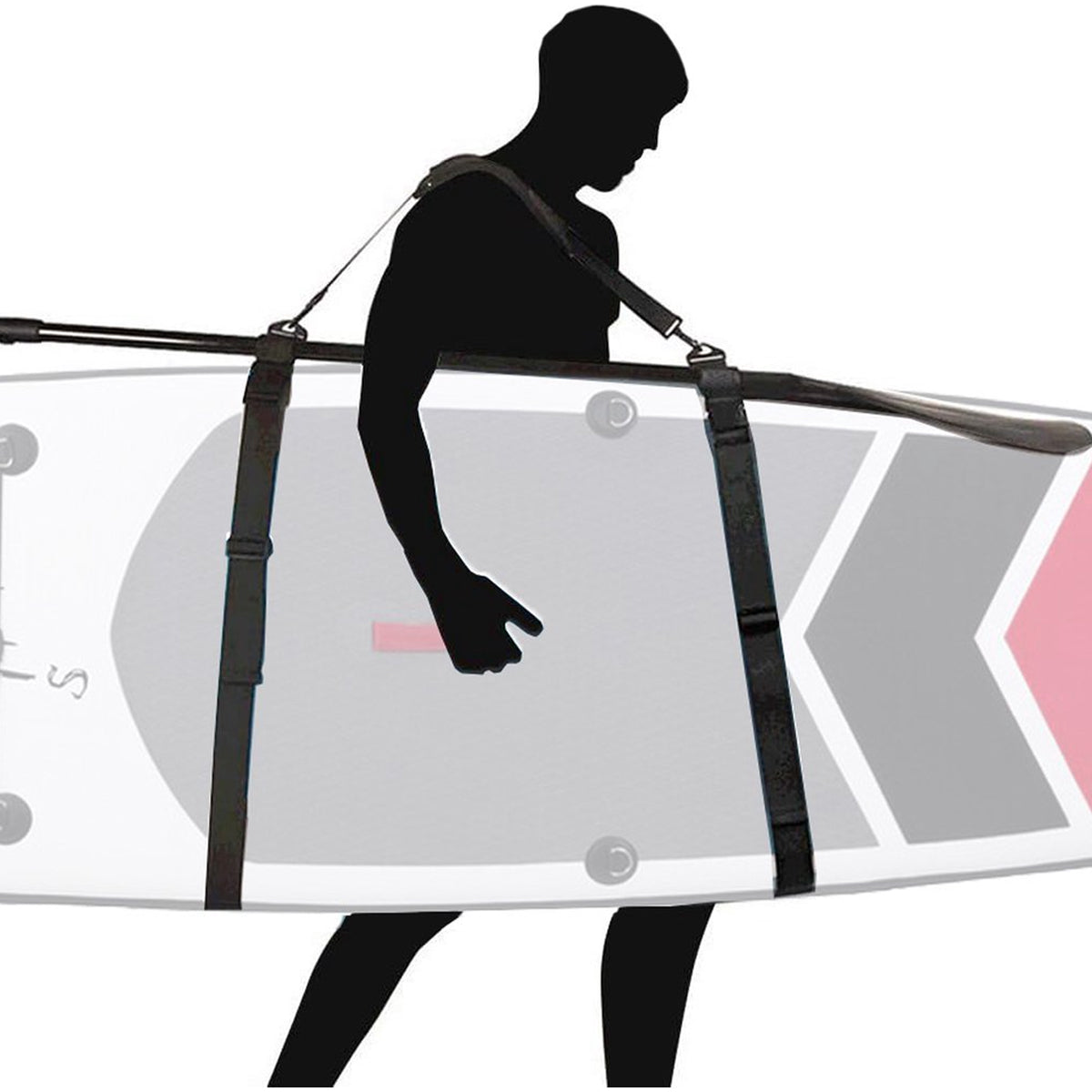 Best Active Draagriem voor SUP Boards, Kajaks en Surfplanken - Verstelbaar - Multifunctionele Schouderriem - Zwart