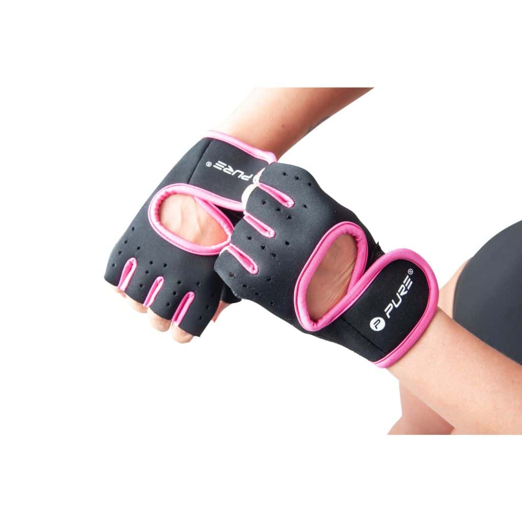 Pure2Improve Fitness Handschoenen Dames - S/M - Zwart/Roze