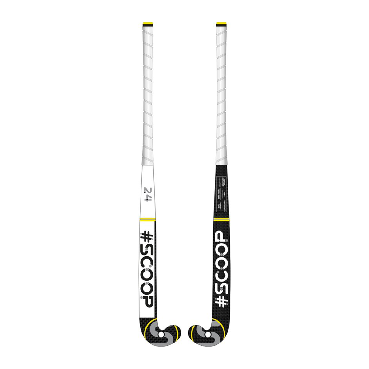 Scoop 40 Hockeystick - Low Bow -  80% Carbon, 10% Fiberglass, 10% Aramid