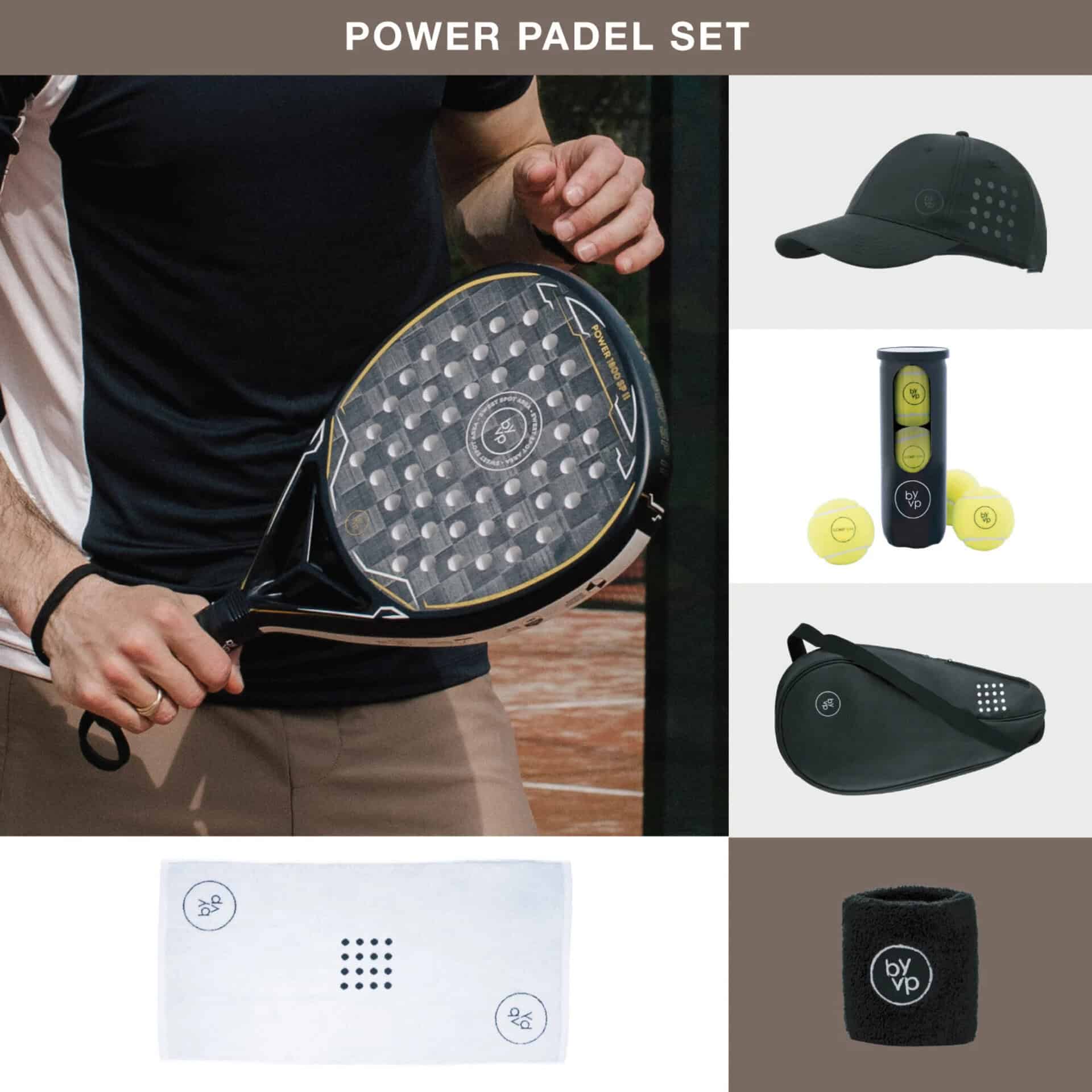 By-VP Power Padelset - Incl. Padelballen, tas, zweetband, pet en handdoek
