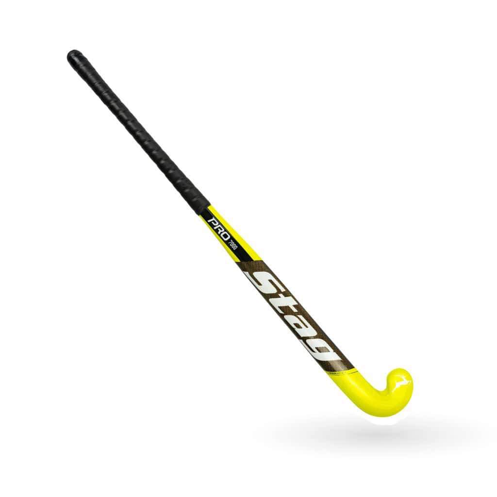 Stag Pro 7000 Hockeystick - L-Bow - 70% Carbon - Senior - Geel - Neon geel 36,5 inch