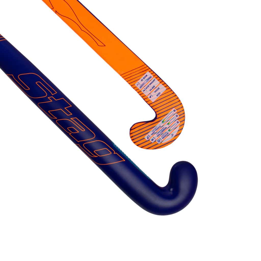 Stag Helix 2000 Hockeystick - M-Bow - 35% Carbon - Senior - Blauw/Oranje - Blue/Orange 36,5 inch