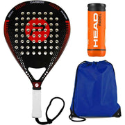 Pure2Improve Padel Racket inclusief rackettas en padelballen - Zwart