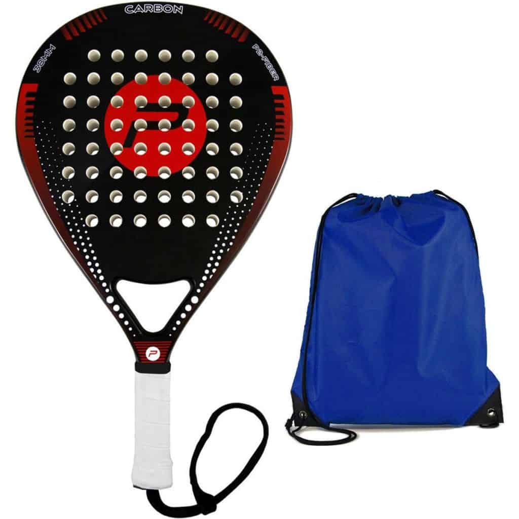 Pure2Improve Padel Racket inclusief rackettas - Zwart